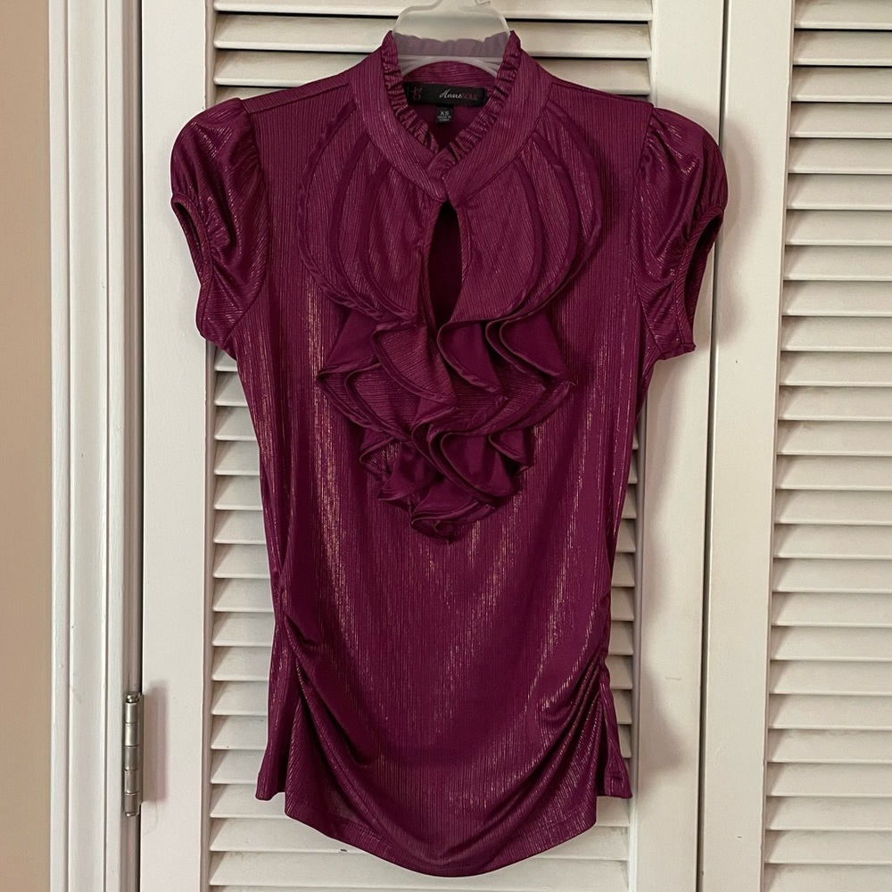 Shimmery ruffle dress top